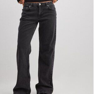 NA-KD Low Waist Jeans Dark Grey Size EU 42 (XL)